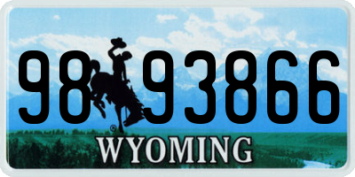 WY license plate 9893866