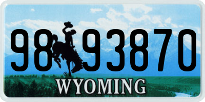 WY license plate 9893870