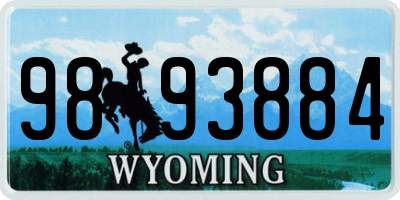 WY license plate 9893884