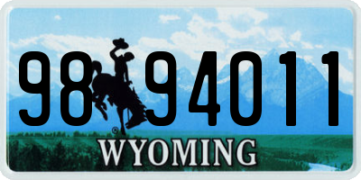 WY license plate 9894011