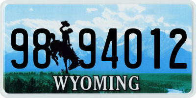 WY license plate 9894012