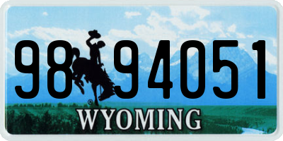 WY license plate 9894051