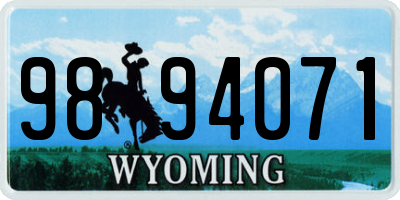 WY license plate 9894071