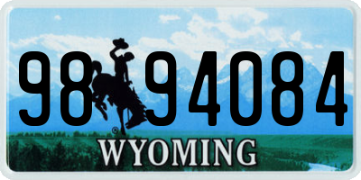 WY license plate 9894084