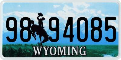 WY license plate 9894085