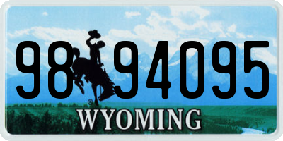 WY license plate 9894095