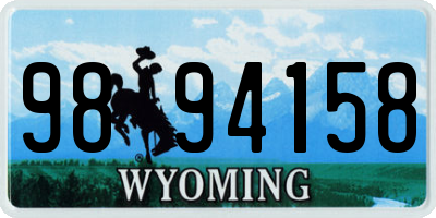 WY license plate 9894158