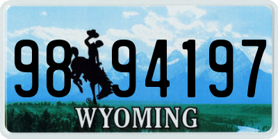 WY license plate 9894197