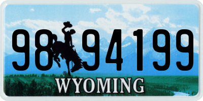 WY license plate 9894199