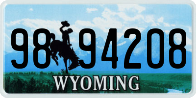 WY license plate 9894208
