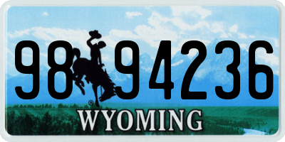 WY license plate 9894236