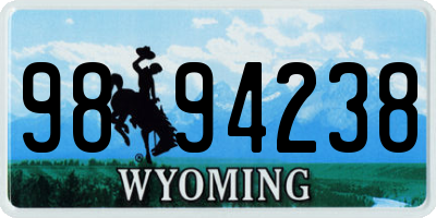 WY license plate 9894238