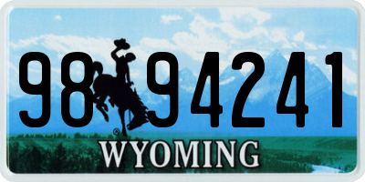 WY license plate 9894241