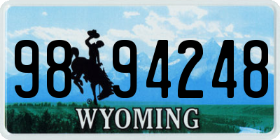 WY license plate 9894248