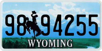 WY license plate 9894255