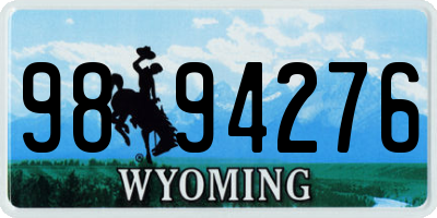 WY license plate 9894276