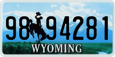 WY license plate 9894281