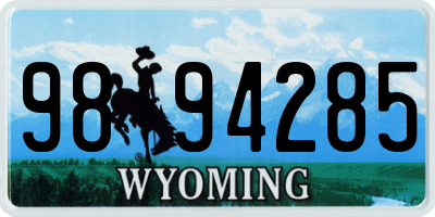 WY license plate 9894285