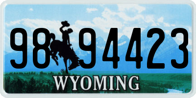 WY license plate 9894423