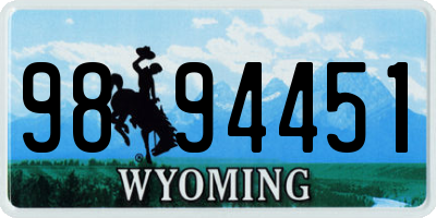 WY license plate 9894451