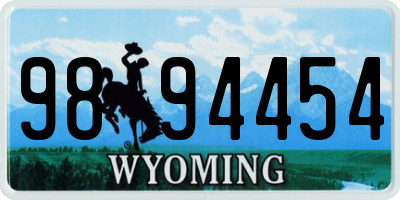 WY license plate 9894454