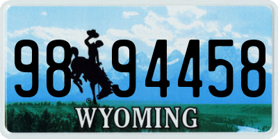 WY license plate 9894458