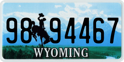 WY license plate 9894467