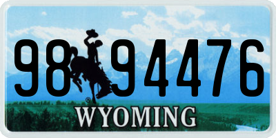 WY license plate 9894476