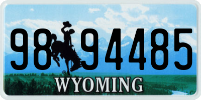 WY license plate 9894485