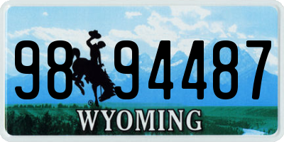 WY license plate 9894487