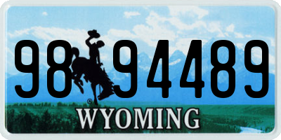 WY license plate 9894489