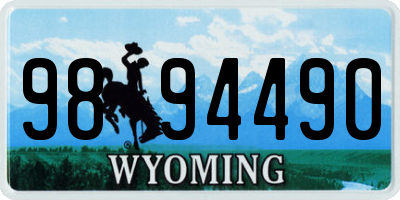 WY license plate 9894490