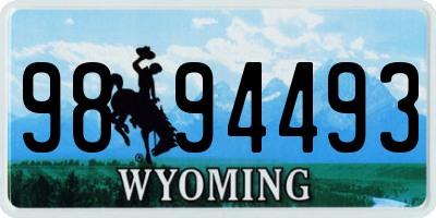 WY license plate 9894493