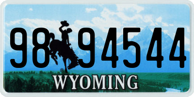 WY license plate 9894544