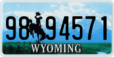 WY license plate 9894571