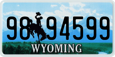 WY license plate 9894599