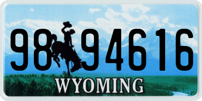 WY license plate 9894616