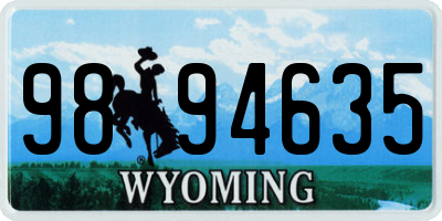 WY license plate 9894635