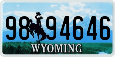WY license plate 9894646
