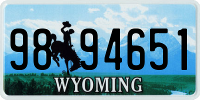 WY license plate 9894651