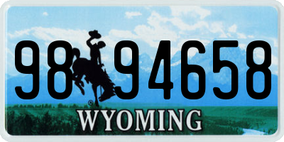 WY license plate 9894658