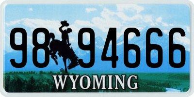 WY license plate 9894666