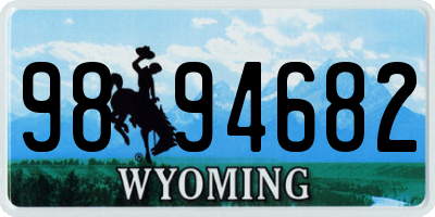 WY license plate 9894682