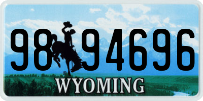 WY license plate 9894696