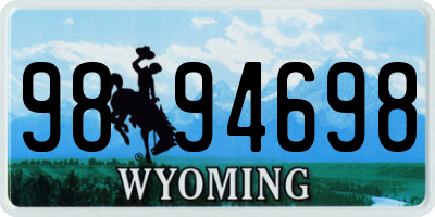 WY license plate 9894698