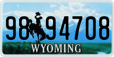 WY license plate 9894708