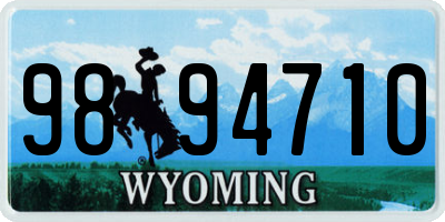 WY license plate 9894710