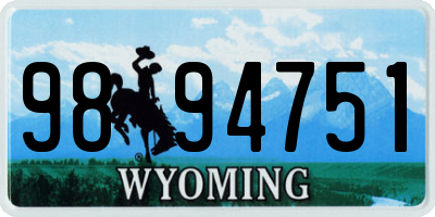 WY license plate 9894751