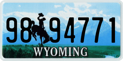 WY license plate 9894771