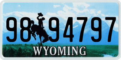 WY license plate 9894797
